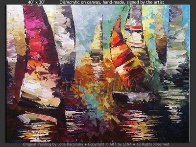 America’s Cup - original canvas painting by Lena