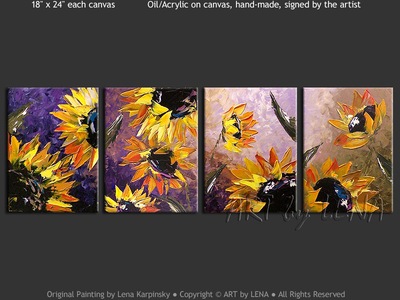 Mississippi Sunflowers - original painting by Lena Karpinsky