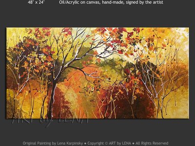 Wisconsin Park - original canvas painting by Lena