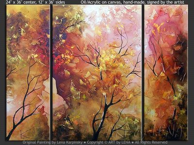 Rosewood Forest - original canvas painting by Lena