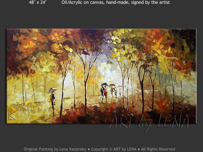 Princeton Park in the Fall - original canvas painting by Lena
