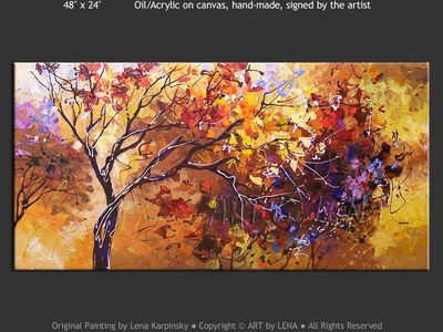 Firebird Tree - original canvas painting by Lena