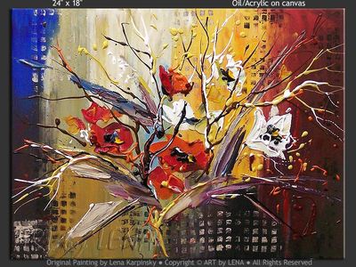 Ikebana #1081 - contemporary painting