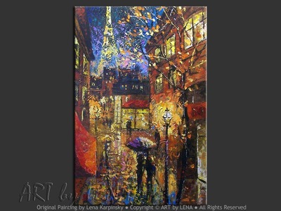 In The Heart Of Paris - original canvas painting by Lena