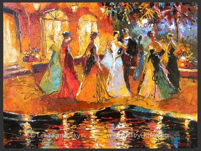 Summer Evening – 9 - original canvas painting by Lena