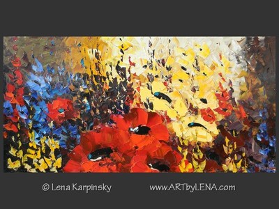 You’re a Flower of Love - original canvas painting by Lena